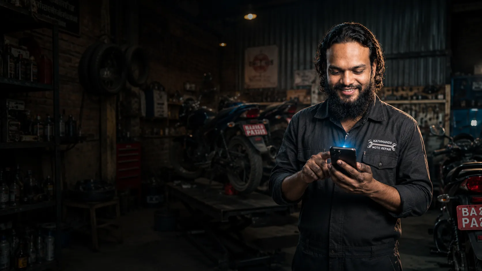 Nepali Mechanic using Hamro Workshop App